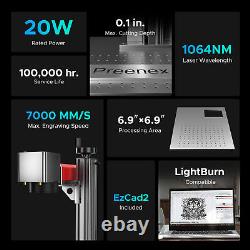 Preenex Fiber Laser Metal Marking Machine for Metal 6.9x6.9 20W MOPA Engraver