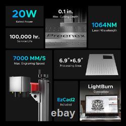 Preenex Fiber Laser Metal Marking Machine for Metal 6.9x6.9 20W MOPA Engraver