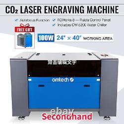 Secondhand 100W 24x40 CO2 Laser Cutter Engraver Autofocus wCW5200 Water Chiller