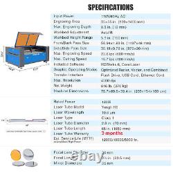Secondhand 130W 55x35in CO2 Laser Engraving Machine Cutter w Water Chiller