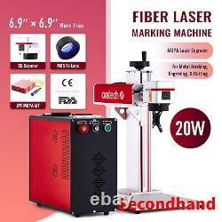 Secondhand 20W 7x7 MOPA Fiber Laser Engraver Laser Marking Machine w Rotary Axis