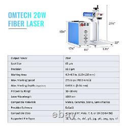 Secondhand 20W Fiber Laser Marking Engraving Machine 4.3x4.3 Raycus Engraver