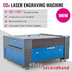 Secondhand 2 Tube 100W CO2 Laser Engraver Autolift Air Assist 4 Pass-Throughs