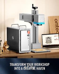 Secondhand 50W 7x7 JPT Fiber Marking Machine w Rotary Axis for Metal Silver Gold