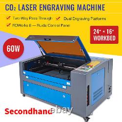 Secondhand 60W 24x16In Workbed CO2 Laser Cutting Engraving Machine Engraver