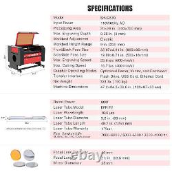 Secondhand 80W CO2 Laser Engraving Cutting Marking Machine w 28x20 Bed Autofocus