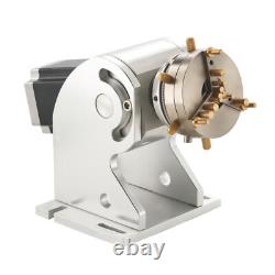Secondhand 80mm Rotary Axis 80deg 360 Jewelry Marking Tool f/Laser Engraving DIY