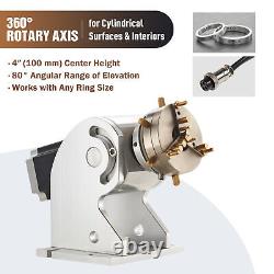 Secondhand 80mm Rotary Axis f Ring Metal Jewelry f Fiber Laser Markers Engravers
