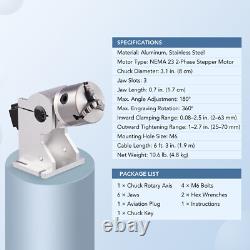 Secondhand Rotary Axis 80mm 3 Jaw Rotary Attachment for Fiber Laser Engraver