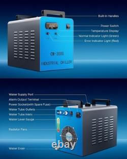 Water Chiller Steel 2.4-Gallon Capacity Industrial Coolant System for Laser E