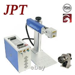7.9x7.9 pouces 30W Machine de marquage laser à fibre JPT Machine de marquage métallique + Axe rotatif
