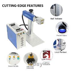 7.9x7.9 pouces 30W Machine de marquage laser à fibre JPT Machine de marquage métallique + Axe rotatif