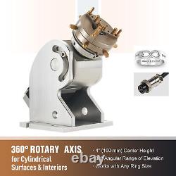 Accessoire De Gravure Laser Omtech 80mm 360 Rotary Axis Pour Bagues Plus 80deg Rise