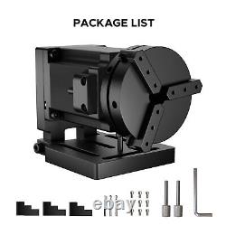 Accessoire d'axe rotatif OMTech pour graveur laser à fibre 70 mm avec mandrin rotatif à 3 mors
