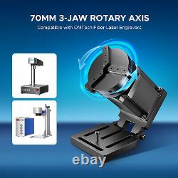 Accessoire d'axe rotatif OMTech pour graveur laser à fibre 70 mm avec mandrin rotatif à 3 mors