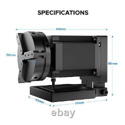 Accessoire d'axe rotatif OMTech pour graveur laser à fibre 70 mm avec mandrin rotatif à 3 mors