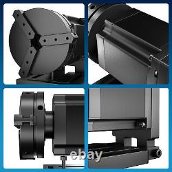 Accessoire d'axe rotatif OMTech pour graveur laser à fibre 70 mm avec mandrin rotatif à 3 mors