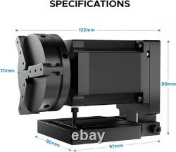 Accessoire d’axe rotatif Omtech pour graveurs laser à fibre, arbre rotatif de 70 mm avec