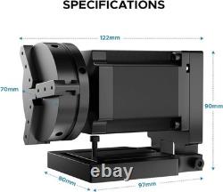 Accessoire d’axe rotatif Omtech pour graveurs laser à fibre, arbre rotatif de 70 mm avec