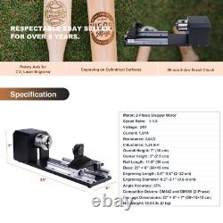Accessoire de rotation d'occasion avec mandrin à 3 mors pour graveur et découpeur laser CO2