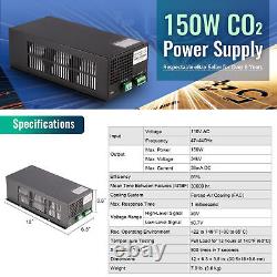Alimentation laser 150W avec affichage LCD pour découpeuse et graveuse laser CO2 Tube laser