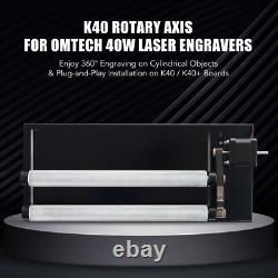 Axe rotatif OMTech K40 avec moteur pas à pas biphasé pour graveur et découpeur laser CO2