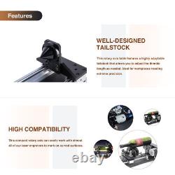Axe rotative OMTech avec mandrin à 3 mors pour graveur et découpeur laser CO2 de 50W, 60W, 80W, 100W et 130W