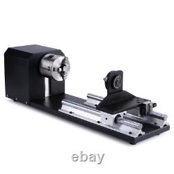 Axe rotative OMTech avec mandrin à 3 mors pour graveur et découpeur laser CO2 de 50W, 60W, 80W, 100W et 130W