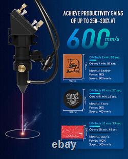 Découpe laser graveur CO2 OMTech 50W 12x20 avec accessoires haut de gamme.
