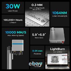 Découpeur laser à fibre d'occasion 5.9x5.9 de seconde main avec 30W d'énergie et EzCad pour graver le métal