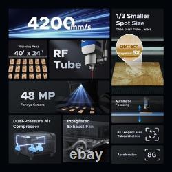 Graveur et découpeur laser CO2 à boîtier OMTech Pro Quantum RF, vitesse maximale de 4200 mm/s, d’occasion