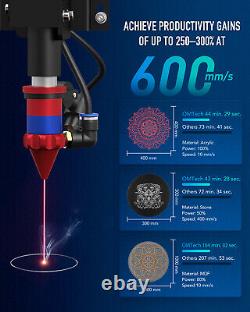 Graveur et découpeur laser CO2 d'occasion de 150W 40x63 avec lit et autofocus, refroidisseur d'eau.