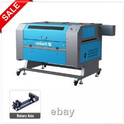 Graveur laser CO2 OMTech 90 W 20 x 28 avec axe rotatif à 4 roues, autofocus, d’occasion