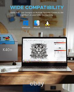 Graveur laser CO2 d'occasion de 40W avec lit de 8 x 12 pouces K40 pour bureau à domicile DIY