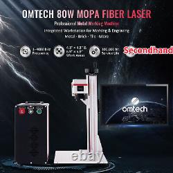 Graveur laser couleur à fibre d'occasion de 80W JPT MOPA avec axe rotatif de 110 et 175 mm