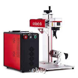 Graveur laser couleur à fibre d'occasion de 80W JPT MOPA avec axe rotatif de 110 et 175 mm