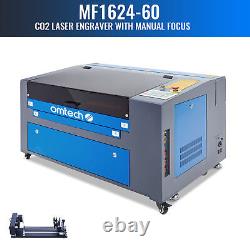 Le Graveur Laser Omtech 60w Co2 Cutter Ruida Avec 16x24 Po. Lit & Axe Rotatif C