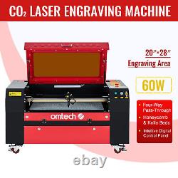 Machine À Graver Au Laser 60w Co2 Avec Lit De Travail De 28x20 Pouces Et Contrôle Omtech