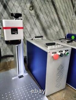 Machine De Marquage Laser De Fibre D'occasion 30w 6,9x6,9 Graveur En Métal Avec Axe Rotatif