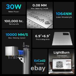 Machine à marquer et à graver au laser à fibre OMTechT Galvo 30W avec une surface de travail de 6,9x6,9 pouces.