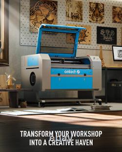 Machine de découpe laser CO2 90 W avec table 28 x 20, autofocus et commandes Ruida, d’occasion