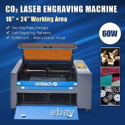 Machine de gravure et de découpe laser CO2 OMTech 60W 24x16 60x40cm Bed Ruida