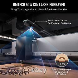 Machine de gravure et de découpe laser OMTech Polar 50W CO2 avec axe rotatif Lightburn
