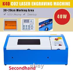 Machine de gravure et découpe au laser CO2 d'occasion de 40W, 12x8 pouces (30x20 cm)