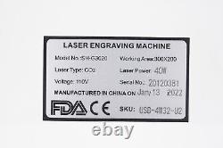 Machine de gravure laser CO2 OMTech 40W 12x 8 K40 avec carte mère K40+ et LightBurn