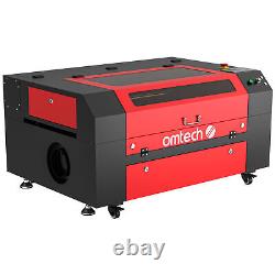 Machine de gravure laser CO2 OMTech 60W avec plateau de travail motorisé 20x28 et passage à 4 voies.