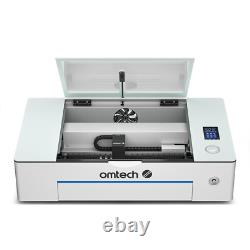Machine de gravure laser OMTech Polar 55W avec zone de travail 12x20, axes rotatifs et mise au point automatique