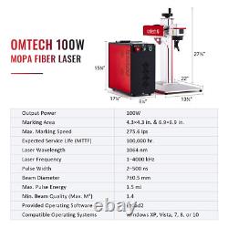 Machine de gravure laser à fibre divisée MOPA 100 W, zone de travail 6,9 x 6,9, d’occasion