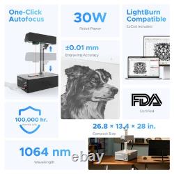 Machine de marquage au laser à fibre MOPA 30W à mise au point automatique d'occasion