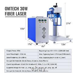Machine de marquage au laser à fibres de seconde main 30W 4.3x4.3 Marqueur graveur pour métal/acier